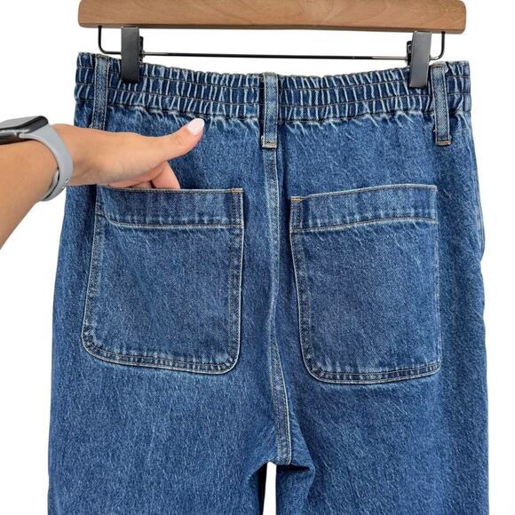 Madewell Pull On Elastic Waist Morningside Dark Wash Balloon Jeans - Picture 9 of 14